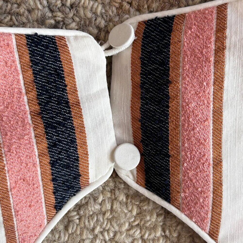 Striped Wide Leg Jumpsuit Open Back Tie Waist European Summer Resort Women L - Picture 14 of 16
